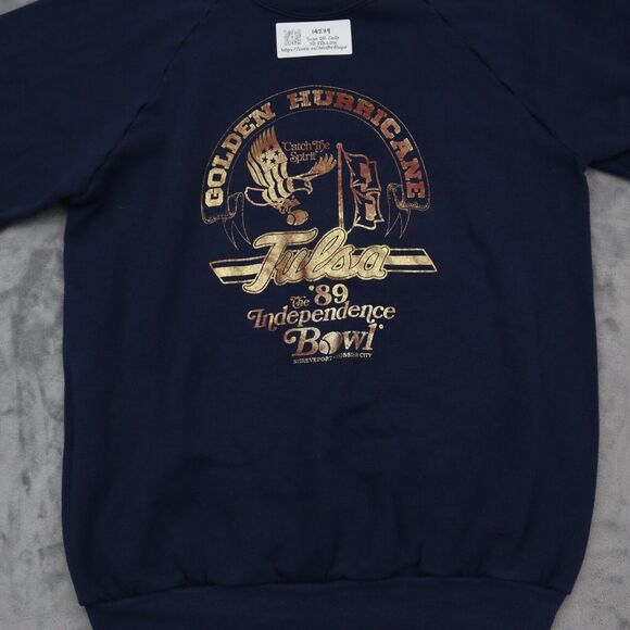 Scream Stars Sweatshirt Mens XL Blue Long Sleeve Crew Neck Print Knit Pullover - Picture 9 of 16